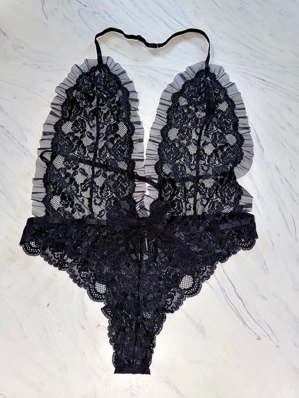 Adore Me Black Lace Teddy XL NWT